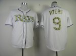 mlb tampa bay rays #9 wil myers white [number camo]