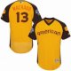 men's majestic baltimore orioles #13 manny machado yellow 2016 all star american league bp authentic collection flex base mlb jerseys