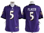 nike nfl baltimore ravens #5 flacco purple jerseys [game]