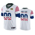 Custom Green Bay Packers White Independence Day Stars & Stripes Jersey