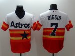 mlb houston astros #7 craig biggio white orange majestic flexbase authentic collection cooperstown jerseys