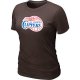 women nba los angeles clippers big & tall primary logo brown T-S