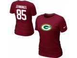 Women Nike Green Bay Packers #85 JENNNGS Name & Number T-Shirt R
