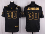 Men's Houston Texans #30 Kevin Johnson Black Elite Pro Line Gold Collection NIKE NFL Jerseys