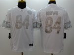 Nike Pittsburgh Steelers #84 Antonio Brown game White Platinum J