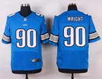 nike detroit lions #90 wright elite blue jerseys