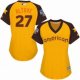 women's majestic houston astros #27 jose altuve authentic yellow 2016 all star american league bp cool base mlb jerseys