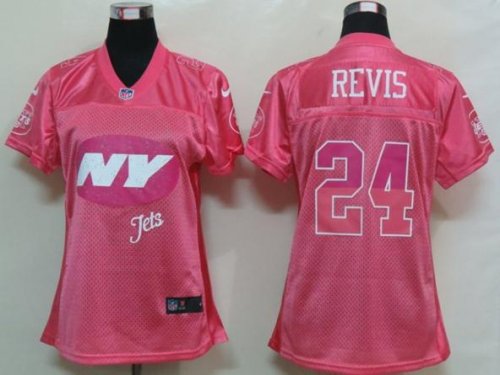 nike women nfl new york jets #24 revis pink [2012 fem fan]