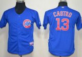 youth mlb chicago cubs #13 starlin castro blue cool base jerseys