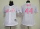 women Baseball Jerseys new york mets #44 bay white[pink strip]