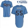 mlb jerseys tampa bay rays #55 moore lt.blue(cool base)cheap jer