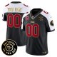 Custom Football San Francisco 49ers White Black Red Number With SF Logo Jersey