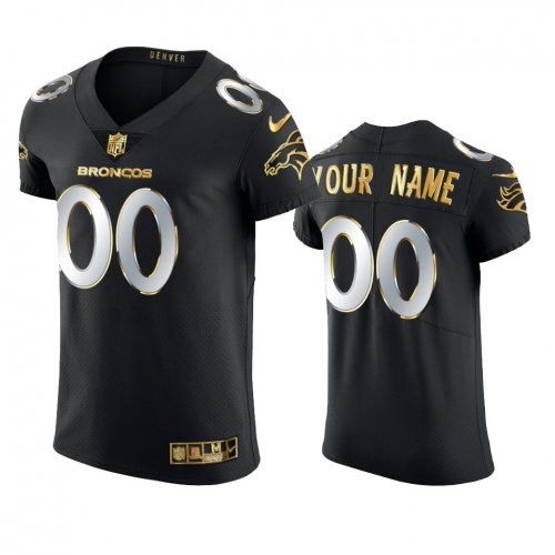 Denver Broncos Custom Black 2020-21 Golden Edition Elite Jersey - Men\'s