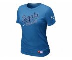 Women Kansas City Royals L.blue Nike Short Sleeve Practice T-Shi