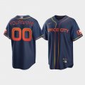 Men's Custom Houston Astros 2022 Space City Connect Jersey Navy Stitched