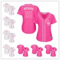 Women Baseball Colorado Rockies Pink And White Fashion Cool Base Jersey