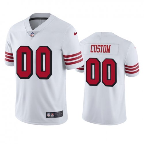 San Francisco 49ers #00 Men\'s White Custom Color Rush Limited Jersey