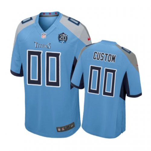 Tennessee Titans #00 Custom Light Blue Nike Game Jersey - Men\'s