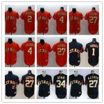 Baseball Houston Astros 2018 Gold Program Flex Base Jersey And Cool Base Jerseys Color Blue And Color Orange All Players Choose stitched Jerseys