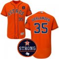 Men mlb houston astros #35 Justin Verlander orange majestic flexbase authentic collection With Houston Astros Strong jerseys