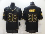Men's Oakland Raiders #98 Maxx Crosby Olive Gold 2020 Salute To Service Limited Jersey