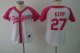 women mlb jerseys los angeles dodgers #27 kemp white and pink ch