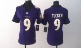 nike women nfl baltimore ravens #9 tucker purple jerseys