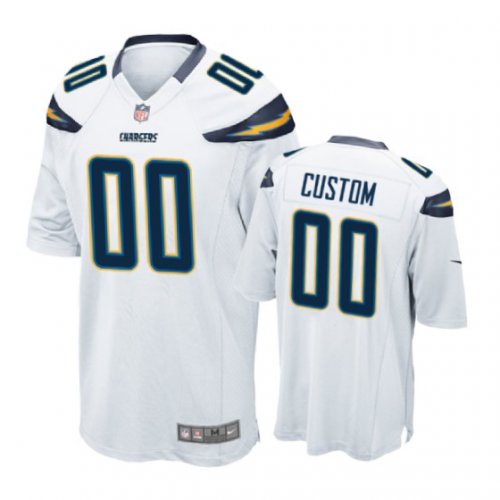 Los Angeles Chargers #00 Custom White Nike Game Jersey - Men\'s