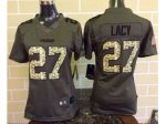 women nike nfl green bay packers #27 eddie lacy army green salute to service jerseys