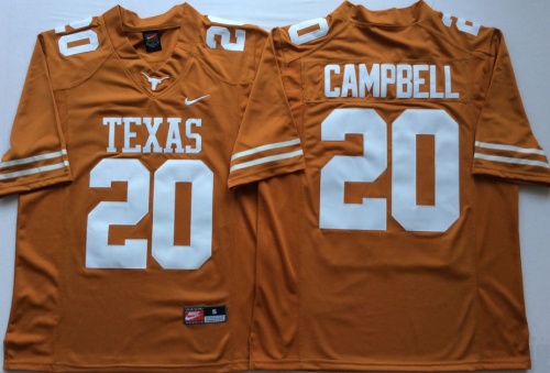 Texas Longhorns Orange #20 Earl Campbell College Jersey