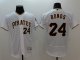 mlb pittsburgh pirates #24 barry bonds majestic white flexbase authentic collection cooperstown jerseys