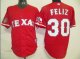 Baseball Jerseys texans rangers #30 feliz red