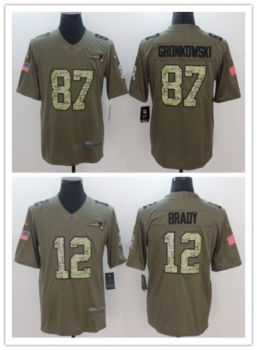 Football New England Patriots Stitched Olive and Camo 2017 Salute to Service Limited Jersey