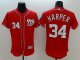 mlb washington nationals #34 bryce harper majestic red flexbase authentic collection player jerseys