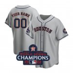 Custom Stitched Houston Astros Gray Replica 2022 World Series Champions Jersey
