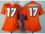 nike women nfl miami dolphins #17 tannehill orange jerseys