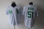 Baseball Jerseys Chicago White Sox #51 rios white[green strip]
