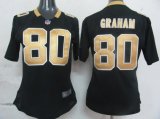 nike women nfl new orleans saints #80 graham black cheap jerseys