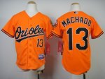 youth mlb baltimore orioles #13 machado orange jerseys