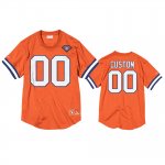 Denver Broncos Custom Orange Mesh Crewneck 75th Anniversary Jersey