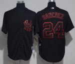 Men MLB New York Yankees #24 Gary Sanchez Majestic Black Fashion Cool Base Jerseys