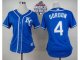 Women Kansas City Royals #4 Alex Gordon Blue Alternate 2 W 2015