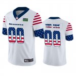 Custom Seattle Seahawks White Independence Day Stars & Stripes Jersey