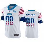 Custom Detroit Lions White Stars & Stripes Independence Day Jersey