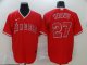 Men's Los Angeles Angels #27 Mike Trout Red 2020 Stitched Baseball Jersey