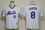 mlb jerseys new york mets #8 carter m&n white [blue strip]