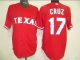 Baseball Jerseys texans rangers #17 cruz red
