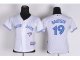youth mlb toronto blue jays #19 bautista white jerseys