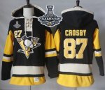 men nhl pittsburgh penguins #87 sidney crosby black alternate sawyer hooded sweatshirt 2017 stanley cup finals champions stitched nhl jersey