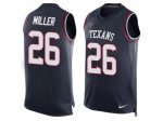 Men's Nike Houston Texans #26 Lamar Miller Navy Blue Team Color Stitched NFL Limited Tank Top Jersey